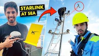 We got ELON MUSK’s Internet on the Ship - Starlink 94mbps speed at Sea!