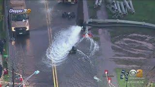 Nutley water main break floods basements