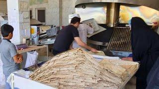 Crazy Baker sells 10000 Paper Bread a day! |Iranian Street Food Lavash Bread Recipe!