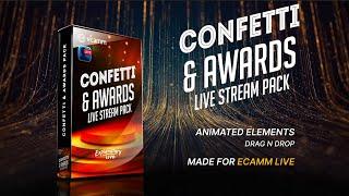 Download Now:  Confetti & Awards Livestream Graphics for Ecamm Live and OBS