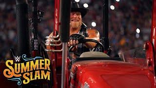 Brock Lesnar drives a tractor to the ring: SummerSlam 2022 (WWE Network Exclusive)