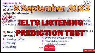 9 September IELTS exam predicted Hard listening test | IDP & BC REAL EXAM LISTENING TEST 2023