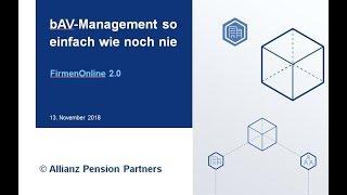 bAV-Management so einfach wie noch nie mit FirmenOnline 2.0