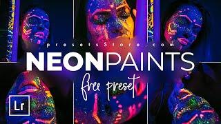 Neon Paints Mobile Preset Lightroom DNG | Tutorial | Download Free | Glowing Preset