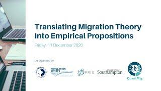 Webinar 'Translating Migration Theory into Empirical Propositions' | QuantMig