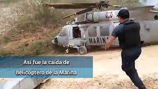 Desplome de helicóptero deja un policía estatal muerto y 10 federales heridos: Semar