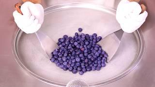 How to make BLUEBERRY Ice Cream Rolls | ASMR (no talking)