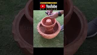 DIY Garden Fountain using Terracotta  #diy #diywaterfountain #indoorfountain #waterfountain  #pots