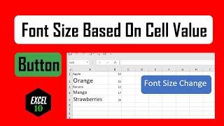 How To Change Font Size Based On Cell Value In Excel