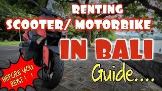 RENTING SCOOTER IN BALI. Guide hire and cost 