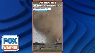 Destructive Tornado Rips Through Greenwood, Indiana, Sending Debris Flying