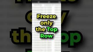 Freeze Only the First Row in Microsoft Excel | Excel Nerd |