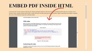 How to Embed An PDF  Document Inside an HTML Website Design | Embed PDF Inside website