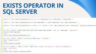 59 Exists operator in SQL Server
