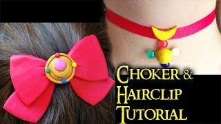 Sailor Moon Hairclip & Choker Polymer Clay Tutorial / Arcilla Polimérica