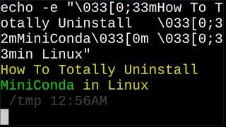 How to Totally Uninstall MiniConda in Linux (#miniconda is a #python environment for #datascience)