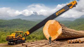 100 Fastest Big Chainsaw Cutting Tree Machines Skills | Biggest Heavy Equipment Machines