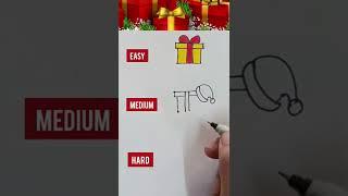 #27 DRAWING/Easy, Medium, Hard drawing Christmas giftbox#shorts #drawing#tiktok#viral#christmas#art