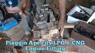 Piaggio Ape City CNG Auto Full Engine fitting. #piaggio