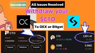 $CTO Airdrop withdrawal: How to withdraw your #cto  to #bitget  or OEX from #satoshi  app