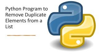 write a python program to remove duplicates from a list