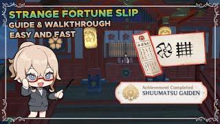 strange fortune slip DAY 1-4 (secret quest & achievement)