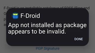 F-Droid - App not installed as package appears to be invalid