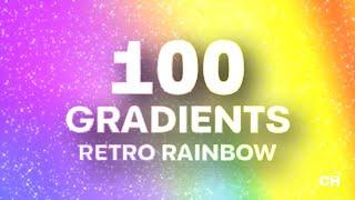  1 HOUR Retro Rainbow Radiance: #4K 100 Vibrant Gradients & Sparkles #screensaver #relax