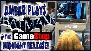 Amber playing Arkham Origins at Gamestop Midnight Release!