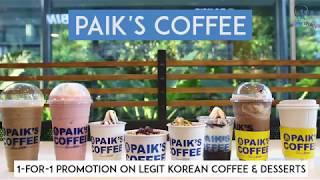 Paik's Coffee: 1-For-1 Promotion On Korean Drinks & Desserts