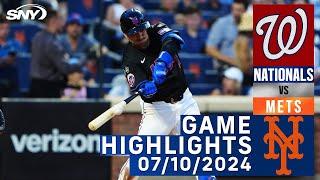 Mets vs Nationals (7/10/2024) | NY Mets Highlights | SNY