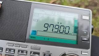 DX FM 97,9 MHz Radio Limnos from Limnos/Agios Athanasios received above hut Semkovo Distance: 274km.