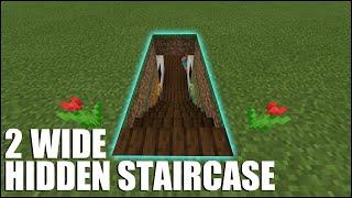 How To Build a 2 Wide Hidden Staircase in Minecraft Bedrock!
