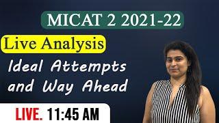 MICAT 2 2021-22 Live Analysis | Ideal Attempts and Way Ahead