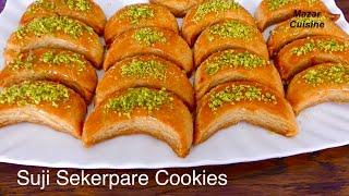 sekerpare Turkish Cookies کلچه شکر پاره Sekerpare Semolina Sooji Cookies