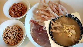 Chicken Feet with Black-eyed Beans & Peanuts Soup Recipe