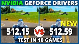 NVIDIA drivers 512.15 vs 512.59 - Test in 10 Games |  Best driver for Fortnite, Valorant, Warzone...