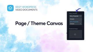 Page / Theme Canvas Options | Brizy Video Documentation, WordPress