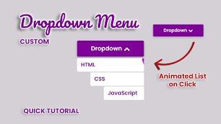 CSS Dropdown Menu Animation | Dropdown Button Animation CSS