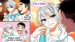 [Manga Dub] I'm afraid of girls, so I was relieved that I was kissing my guy friend, but I find out