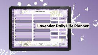 NEW Daily Life Digital Planner - Lavender Flower | Undated Daily Life Planner Walk-through