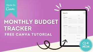 MONTHLY BUDGET TRACKER | Make & Sell Free Printables with Canva