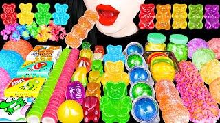 ASMR RAINBOW DESSERTS 무지개 하리보, 다양 스낵젤리 먹방 HARIBO KOHAKUTO FRUITS JELLY SNACK EATING SOUNDS MUKBANG