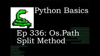 Python Basics Os Path Split Method