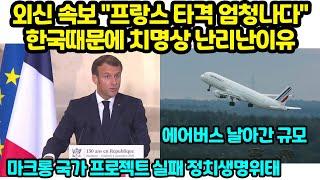 외신 속보 "프랑스 타격 엄청나다" 한국때문에 치명상 난리난이유 마크롱 국가프로젝트 날려 정치생명위태