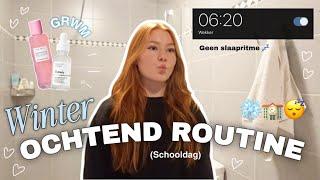 WINTER OCHTEND ROUTINE ️ (op een schooldag)  | GRWM | make up / skincare