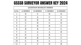 GSSSB Surveyor Answer Key 2024 | Exam Key, Objections