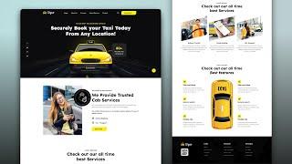 Build A Responsive Online Taxi Service Website Using HTML CSS & JavaScript