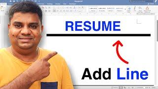 How To Add Horizontal Line in Word - For Resume