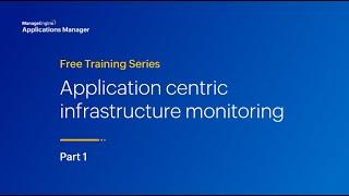 Application-centric infrastructure monitoring | Applications Manager Free Training 2024 Season 3
